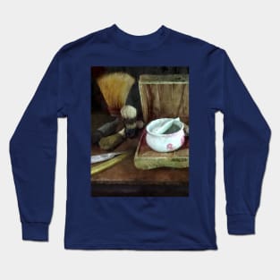 Shaving Mug and Shaving Brushes Long Sleeve T-Shirt